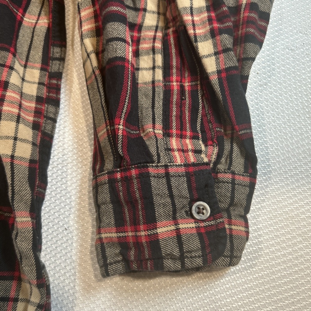 Faded Glory Flannel Shirt • Men's 2XL Brown & Red Plaid • Fall Oversized - Picture 7 of 8